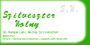 szilveszter wolny business card